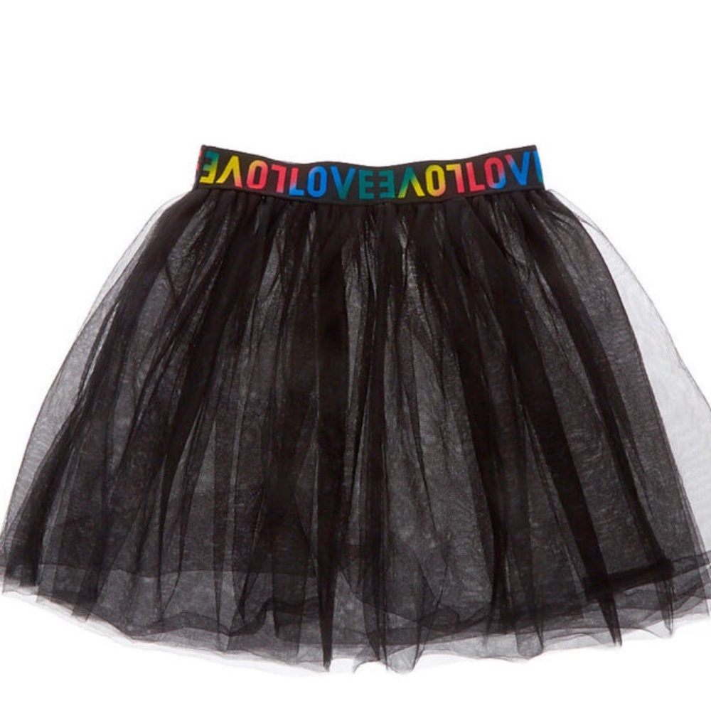 LOVE TUTU - BLACK rainbow at the top NWT Girl size